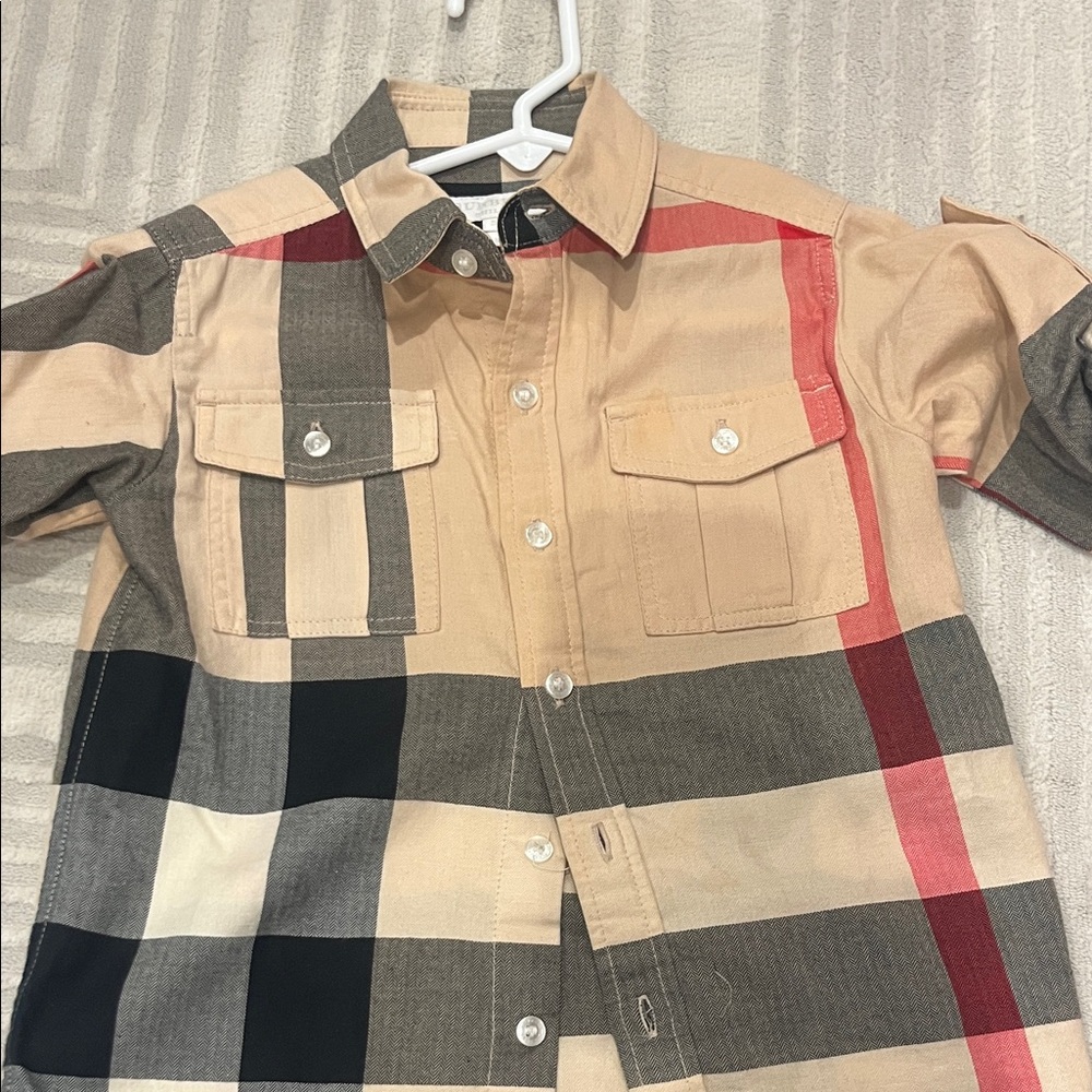 Button down boys Burberry shirt size 3